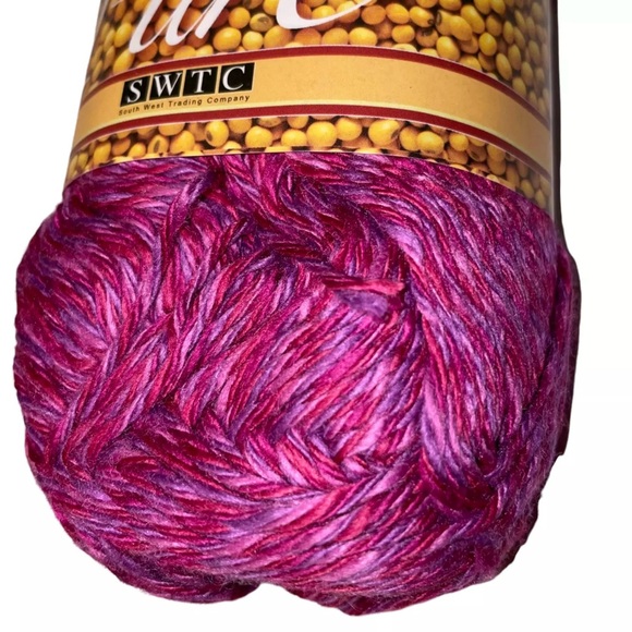 South West Trading Company PURE Soy Silk Worsted Yarn SWTC #22 Pink Purple SWTC - Picture 2 of 4